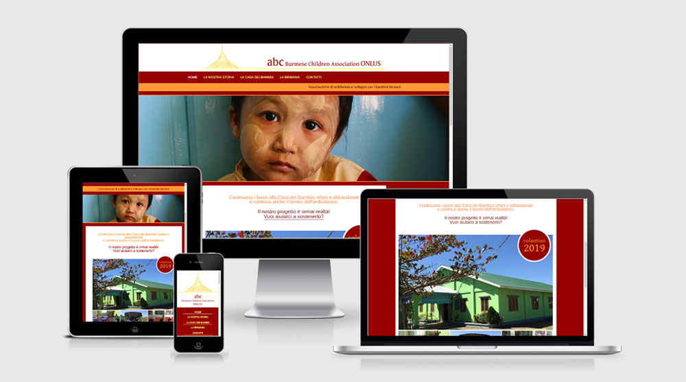sito web ABC bambini birmani - responsive fatto su misura
