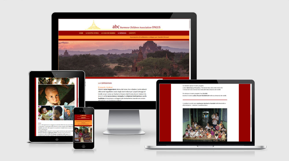 sito web ABC bambini birmani - responsive fatto su misura