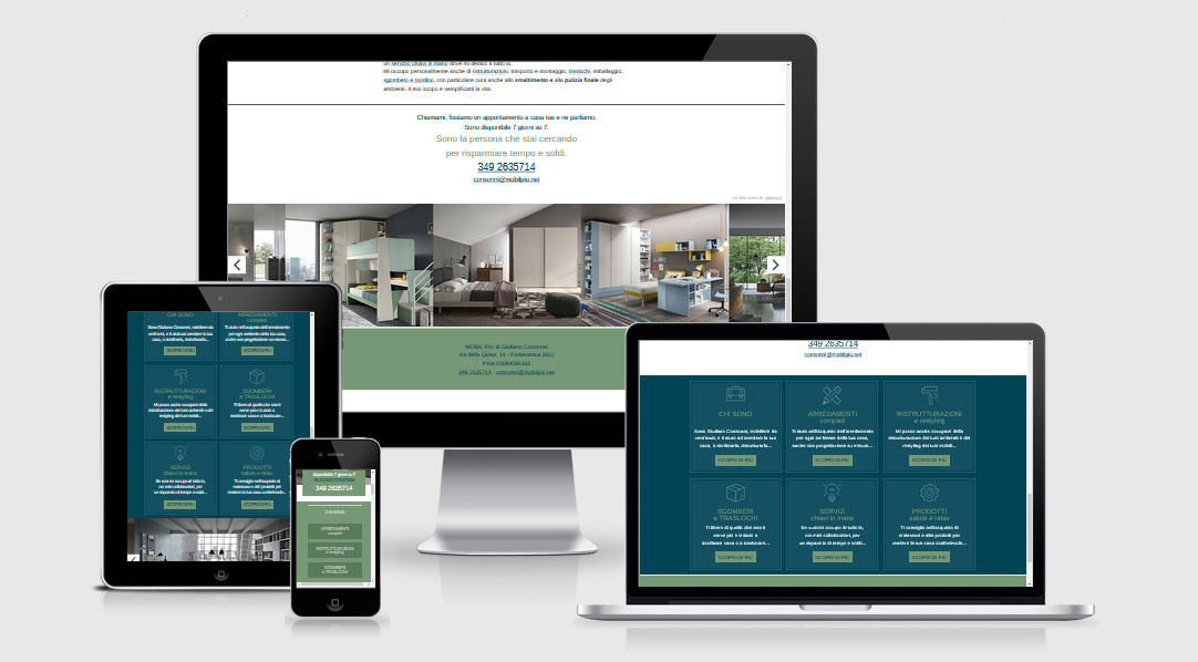 sito web Giuliano Consonni Mobilpi&ugrave; - responsive fatto su misura